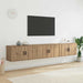 Set Dulap TV montat pe perete Pe perete 3 pcs Stejar Artizanal - WALTI WALTI