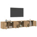 Set Dulap TV montat pe perete Pe perete 3 pcs Stejar Artizanal - WALTI WALTI