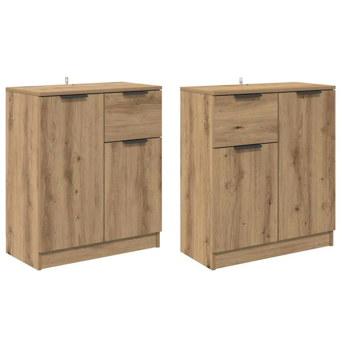 Bufeturi 2 pcs Stejar Artizanal 60 x 30 x 70 cm Lemn compozit - WALTI WALTI