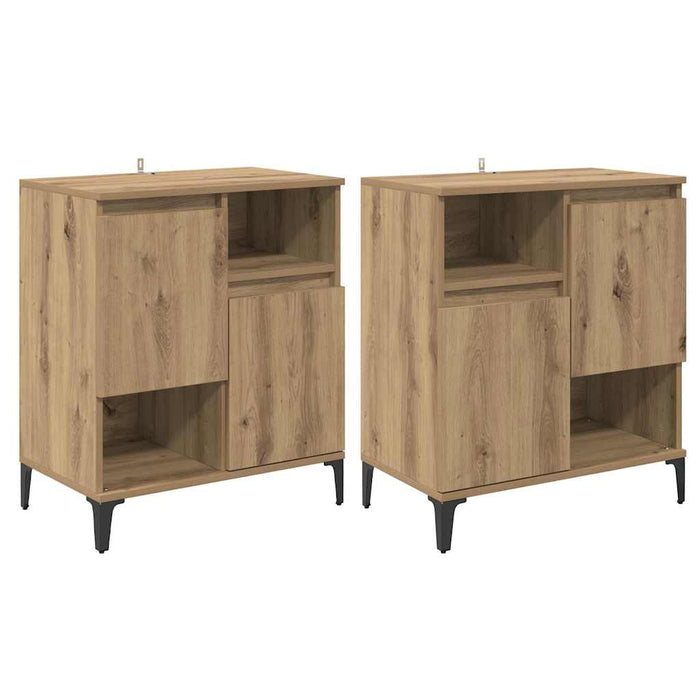 Bufeturi 2 pcs Stejar Artizanal 60 x 35 x 70 cm Lemn compozit - WALTI WALTI