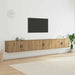 Set Dulap TV montat pe perete Pe perete 3 pcs Stejar Artizanal - WALTI WALTI