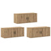 Set Dulap TV montat pe perete Pe perete 3 pcs Stejar Artizanal - WALTI WALTI