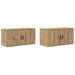 Set Dulap TV montat pe perete Pe perete 2 pcs Stejar Artizanal - WALTI WALTI