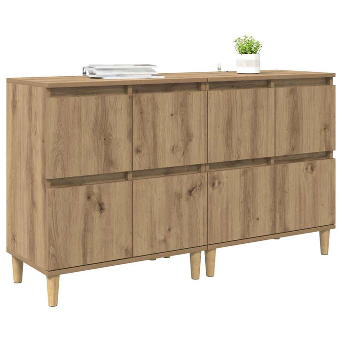 Bufeturi 2 pcs Stejar Artizanal 60 x 35 x 70 cm Lemn compozit - WALTI WALTI