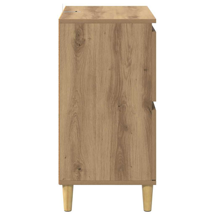 Bufeturi 2 pcs Stejar Artizanal 60 x 35 x 70 cm Lemn compozit - WALTI WALTI