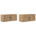 Set Dulap TV montat pe perete Pe perete 2 pcs Stejar Artizanal - WALTI WALTI