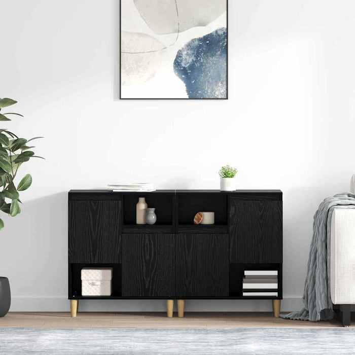 Bufeturi 2 pcs Stejar Negru 60 x 35 x 70 cm Lemn compozit - WALTI WALTI