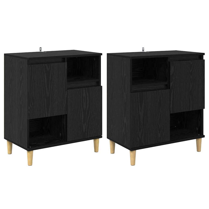 Bufeturi 2 pcs Stejar Negru 60 x 35 x 70 cm Lemn compozit - WALTI WALTI