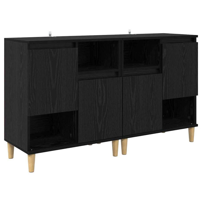 Bufeturi 2 pcs Stejar Negru 60 x 35 x 70 cm Lemn compozit - WALTI WALTI