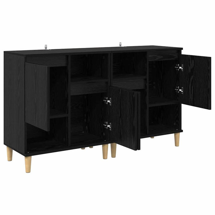 Bufeturi 2 pcs Stejar Negru 60 x 35 x 70 cm Lemn compozit - WALTI WALTI