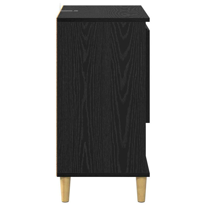 Bufeturi 2 pcs Stejar Negru 60 x 35 x 70 cm Lemn compozit - WALTI WALTI