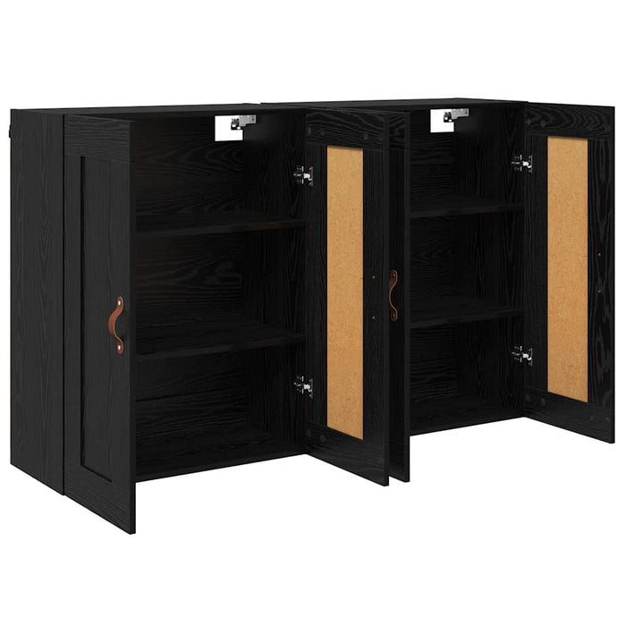 Cabinet suspendat 2 pcs Stejar Negru 69,5 x 34 x 90 cm - WALTI WALTI