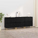 Bufeturi 3 pcs Stejar Negru 60 x 35 x 70 cm Lemn compozit - WALTI WALTI