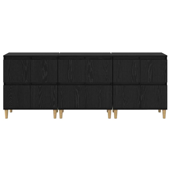 Bufeturi 3 pcs Stejar Negru 60 x 35 x 70 cm Lemn compozit - WALTI WALTI