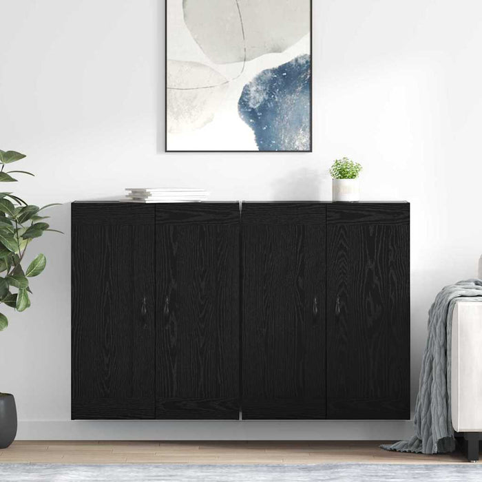 Cabinet suspendat 2 pcs Stejar Negru 69,5 x 34 x 90 cm - WALTI WALTI