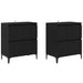 Bufeturi 2 pcs Stejar Negru 60 x 35 x 70 cm Lemn compozit - WALTI WALTI