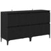 Bufeturi 2 pcs Stejar Negru 60 x 35 x 70 cm Lemn compozit - WALTI WALTI