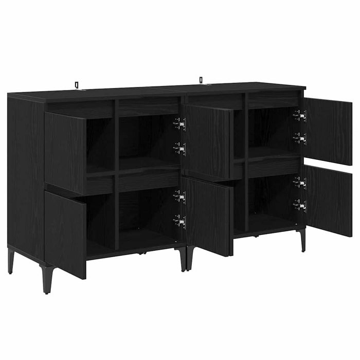 Bufeturi 2 pcs Stejar Negru 60 x 35 x 70 cm Lemn compozit - WALTI WALTI