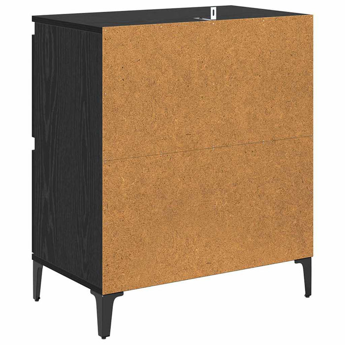 Bufeturi 2 pcs Stejar Negru 60 x 35 x 70 cm Lemn compozit - WALTI WALTI