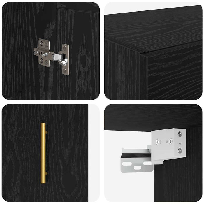 Cabinet suspendat 2 pcs Stejar Negru 69,5 x 34 x 90 cm - WALTI WALTI