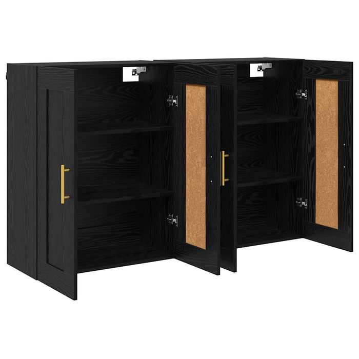 Cabinet suspendat 2 pcs Stejar Negru 69,5 x 34 x 90 cm - WALTI WALTI