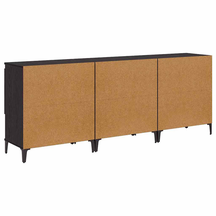 Bufeturi 3 pcs Stejar Negru 60 x 35 x 70 cm Lemn compozit - WALTI WALTI