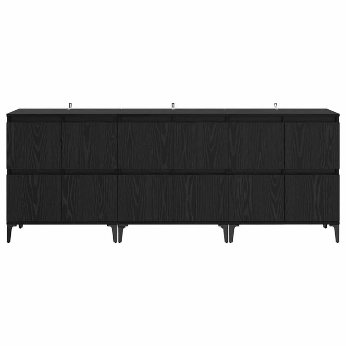 Bufeturi 3 pcs Stejar Negru 60 x 35 x 70 cm Lemn compozit - WALTI WALTI