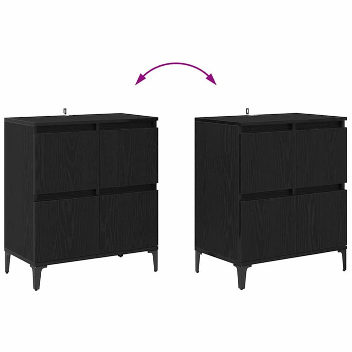 Bufeturi 3 pcs Stejar Negru 60 x 35 x 70 cm Lemn compozit - WALTI WALTI