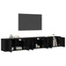 Set Dulap TV montat pe perete Pe perete 3 pcs Stejar Negru - WALTI WALTI