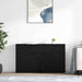 Bufeturi 2 pcs Stejar Negru 60 x 30 x 70 cm Lemn compozit - WALTI WALTI