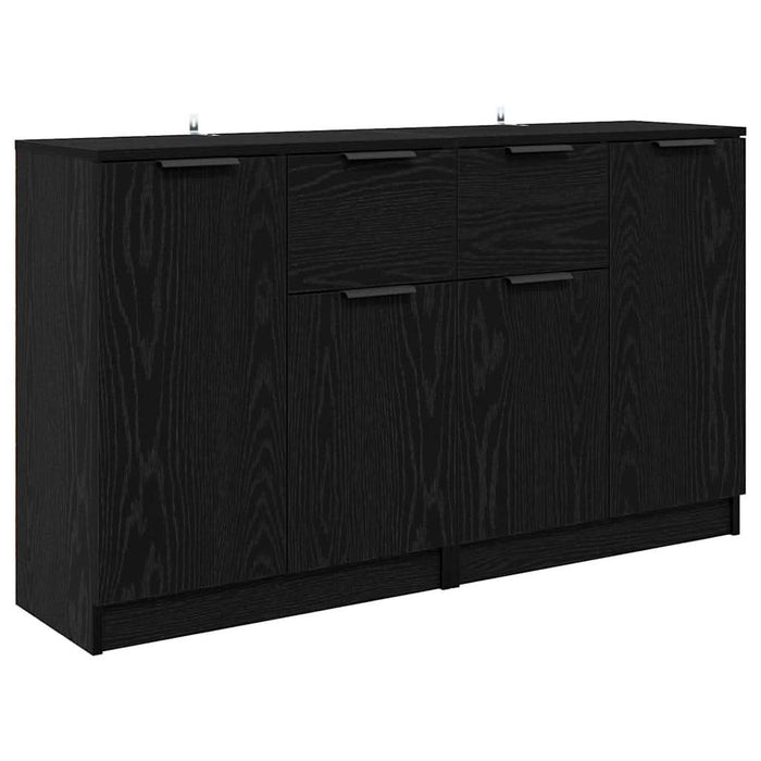 Bufeturi 2 pcs Stejar Negru 60 x 30 x 70 cm Lemn compozit - WALTI WALTI