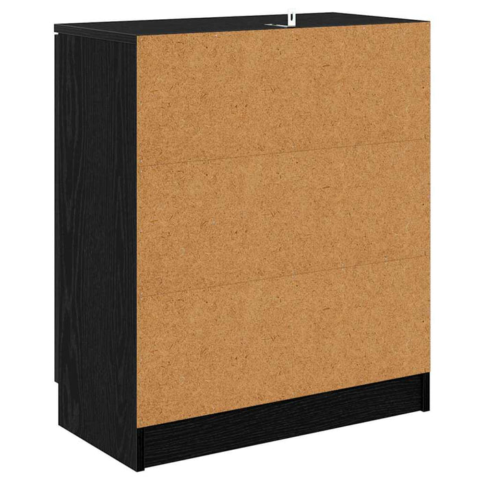 Bufeturi 2 pcs Stejar Negru 60 x 30 x 70 cm Lemn compozit - WALTI WALTI
