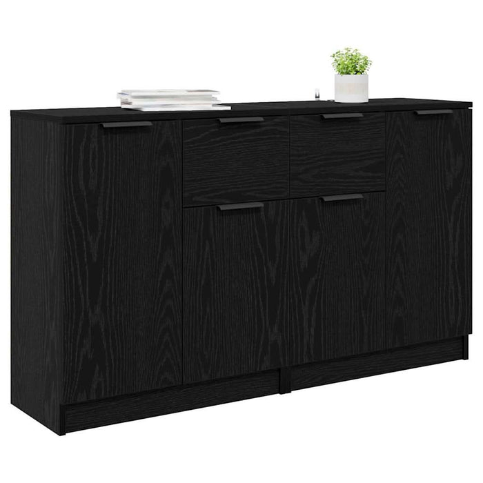 Bufeturi 2 pcs Stejar Negru 60 x 30 x 70 cm Lemn compozit - WALTI WALTI