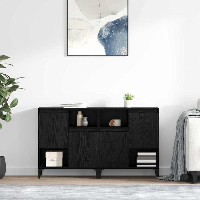 Bufeturi 2 pcs Stejar Negru 60 x 35 x 70 cm Lemn compozit - WALTI WALTI