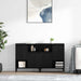 Bufeturi 2 pcs Stejar Negru 60 x 35 x 70 cm Lemn compozit - WALTI WALTI
