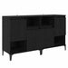 Bufeturi 2 pcs Stejar Negru 60 x 35 x 70 cm Lemn compozit - WALTI WALTI