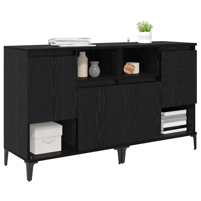 Bufeturi 2 pcs Stejar Negru 60 x 35 x 70 cm Lemn compozit - WALTI WALTI