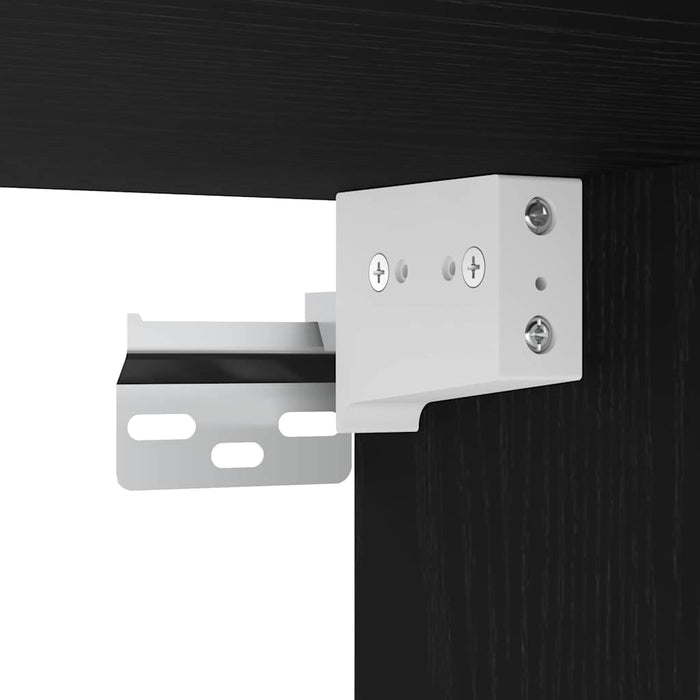 Set Dulap TV montat pe perete Pe perete 3 pcs Stejar Negru - WALTI WALTI