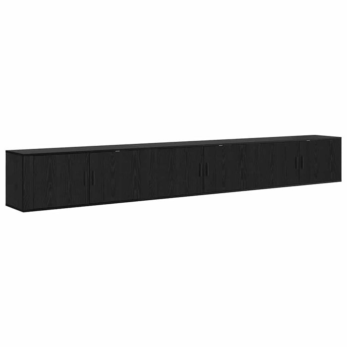 Set Dulap TV montat pe perete Pe perete 3 pcs Stejar Negru - WALTI WALTI