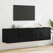 Set Dulap TV montat pe perete Pe perete 2 pcs Stejar Negru - WALTI WALTI