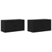 Set Dulap TV montat pe perete Pe perete 2 pcs Stejar Negru - WALTI WALTI