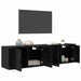 Set Dulap TV montat pe perete Pe perete 2 pcs Stejar Negru - WALTI WALTI