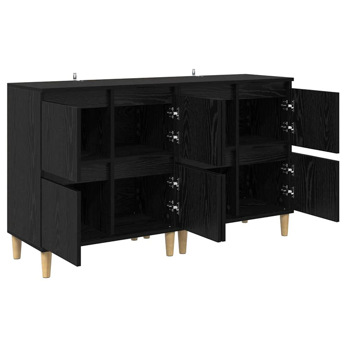 Bufeturi 2 pcs Stejar Negru 60 x 35 x 70 cm Lemn compozit - WALTI WALTI