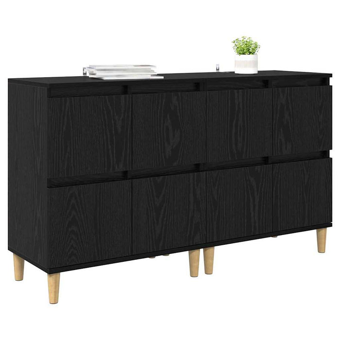 Bufeturi 2 pcs Stejar Negru 60 x 35 x 70 cm Lemn compozit - WALTI WALTI