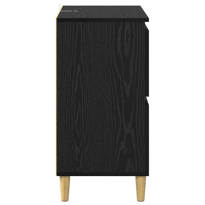 Bufeturi 2 pcs Stejar Negru 60 x 35 x 70 cm Lemn compozit - WALTI WALTI