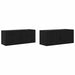 Set Dulap TV montat pe perete Pe perete 2 pcs Stejar Negru - WALTI WALTI