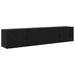 Set Dulap TV montat pe perete Pe perete 2 pcs Stejar Negru - WALTI WALTI