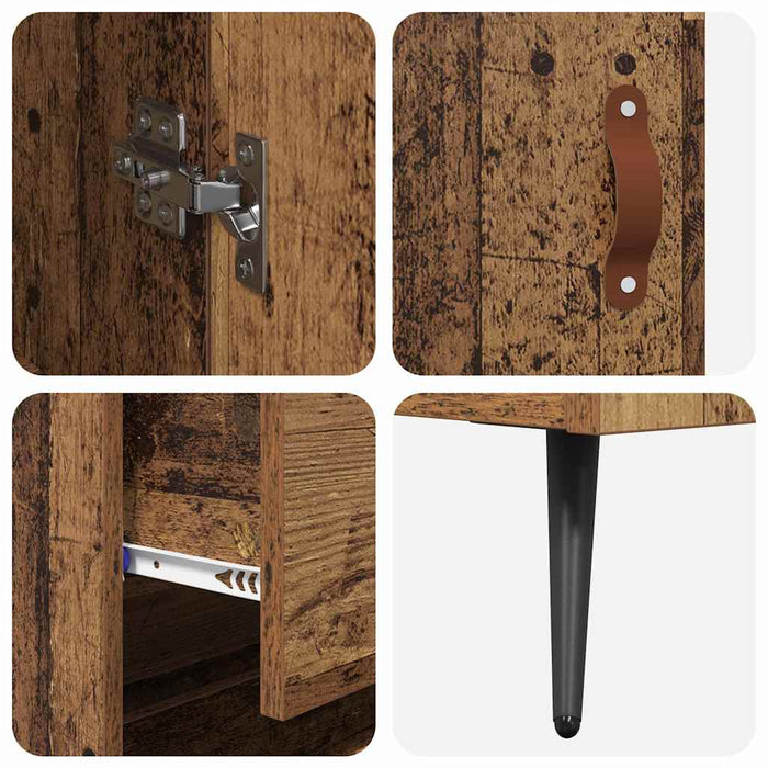 Cabinet înalt cu raft cu sertar 2 pcs Lemn vechi Lemn compozit - WALTI WALTI