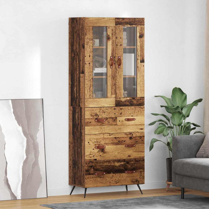 Cabinet înalt cu raft cu sertar 2 pcs Lemn vechi Lemn compozit - WALTI WALTI