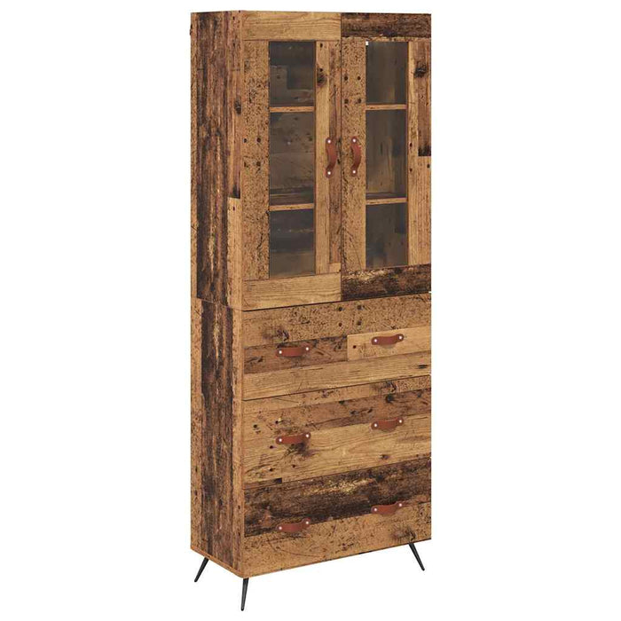 Cabinet înalt cu raft cu sertar 2 pcs Lemn vechi Lemn compozit - WALTI WALTI